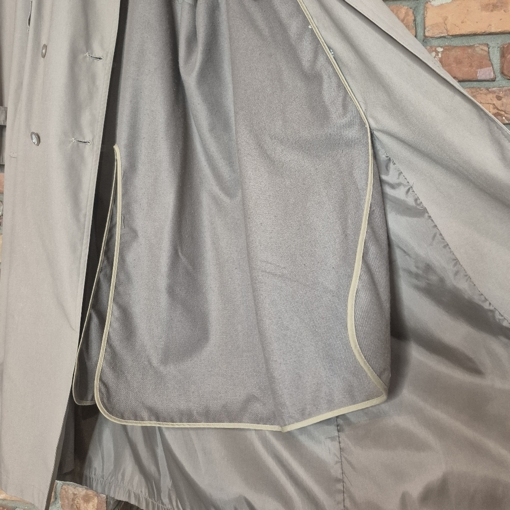 Bentley’s of London Taupe Trench Coat | Classic Double-Breasted Belted | Timeles - Picture 10 of 16